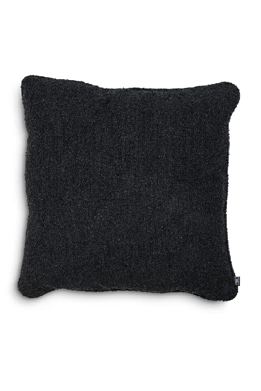 Black Round Corner Cushion | Eichholtz Bouclé