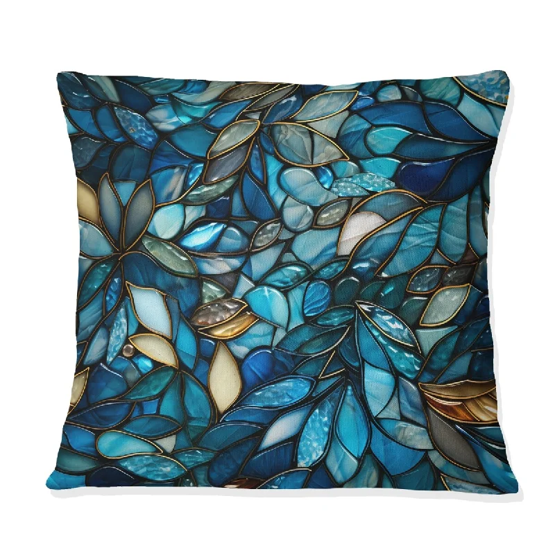 Designart "Ocean Mosaic Tropical Pattern" Tropical Printed Throw Pillow