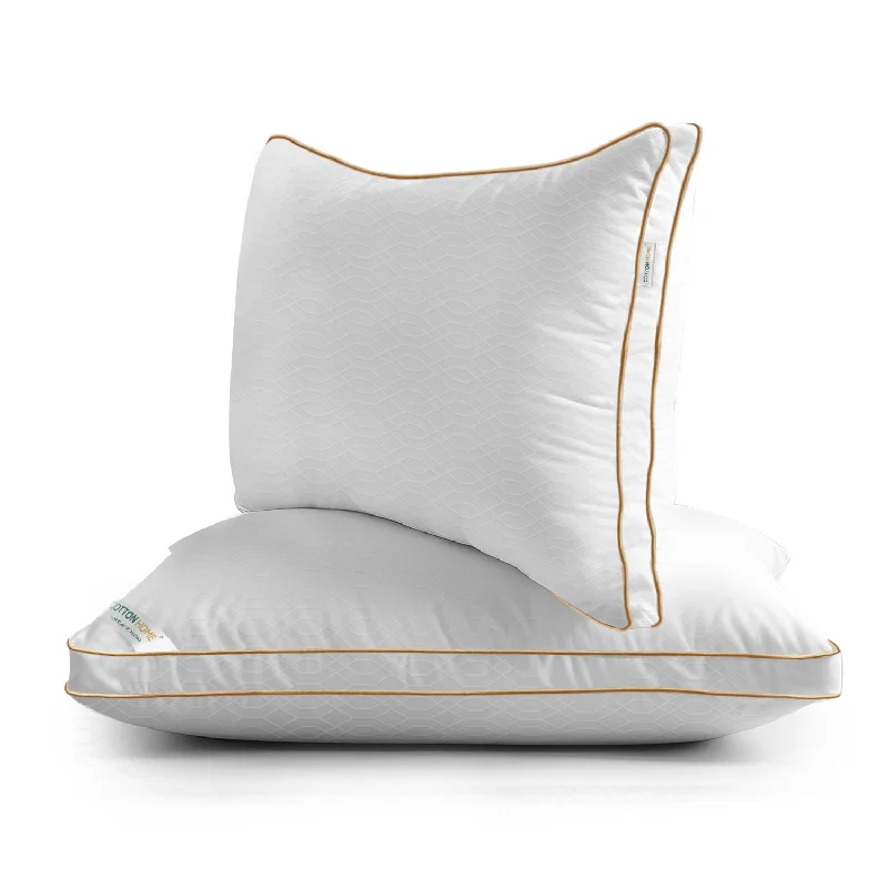 Royal Angler High Quality Loom Design Ultra Soft Premium Cotton Dobby Jacquard  Gusset Pillow 50x75cm +5cm White