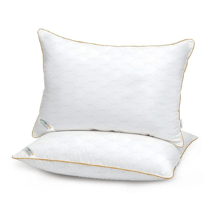 Royal Angler High Quality Wave Design Ultra Soft Premium Cotton Dobby Jacquard  Pillow 50x75cm White