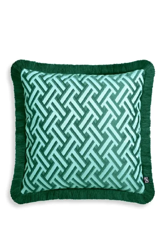 Green Fringed Cushion | Eichholtz Doris