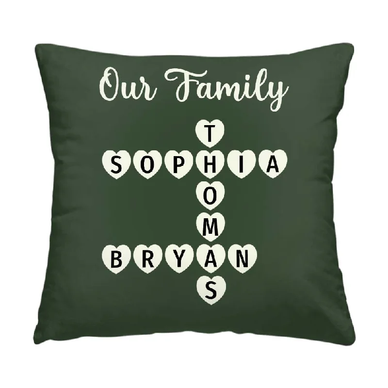 Personalized Crossword Heart Name Gift For Family Decor Pillow 36426