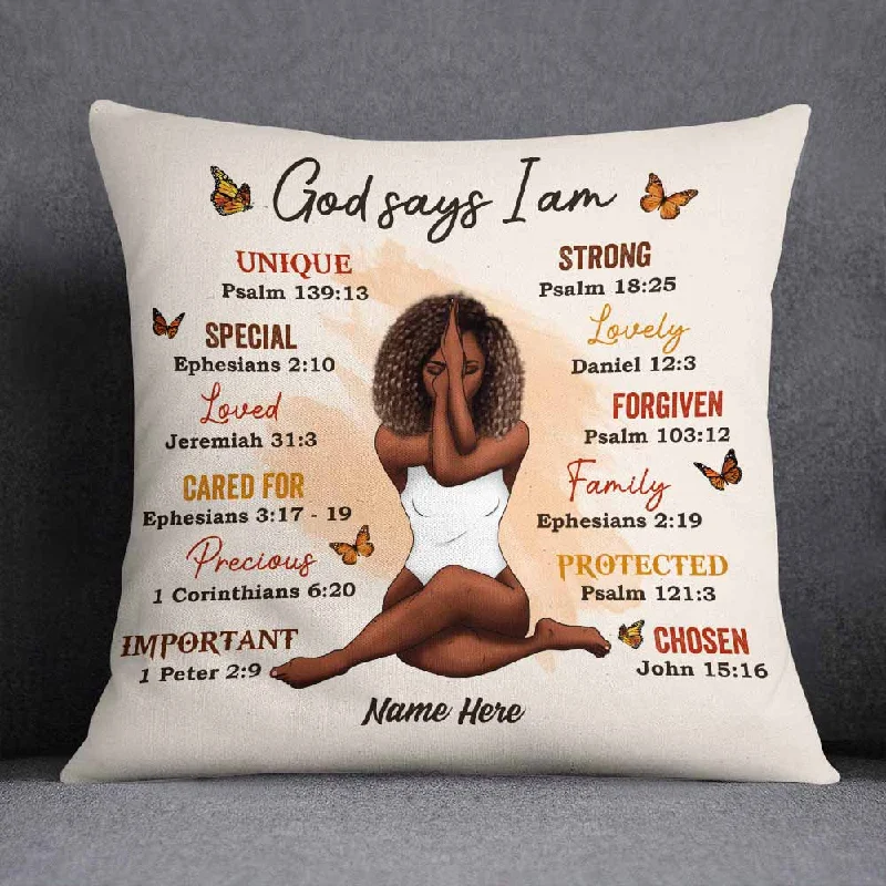 Personalized Daughter God Says I Am Pillow OB12 30O58