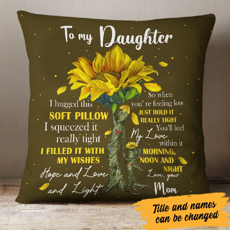 Personalized Daughter Sunflower Tree Pillow JR281 95O60