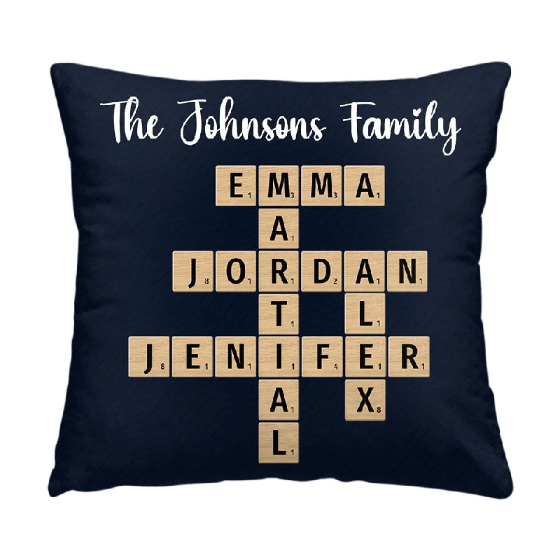 Personalized Family Crossword Puzzle Art Pillow 35984