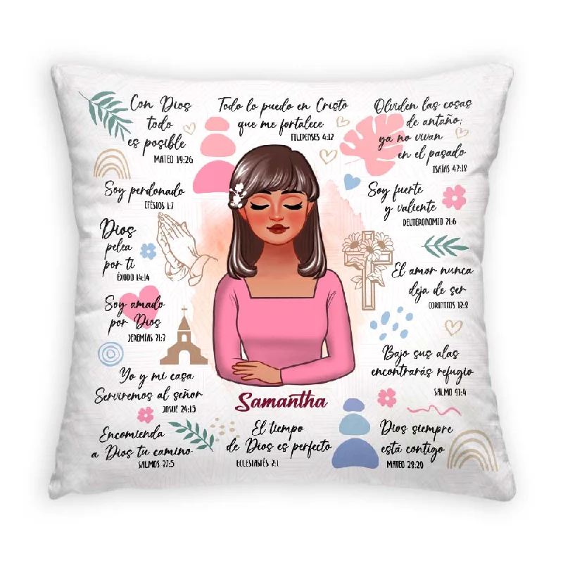 Personalized Gift For Daughter Spanish Bible Daily Reminders Pillow 32229