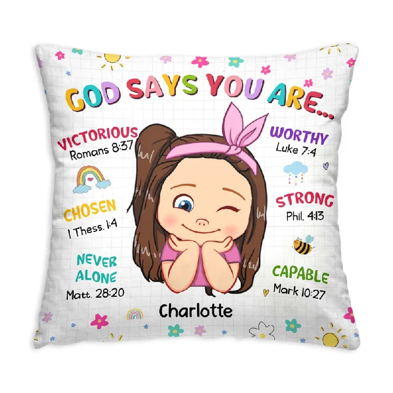 Personalized Gift For Granddaughter God Says You Are Pillow 31579