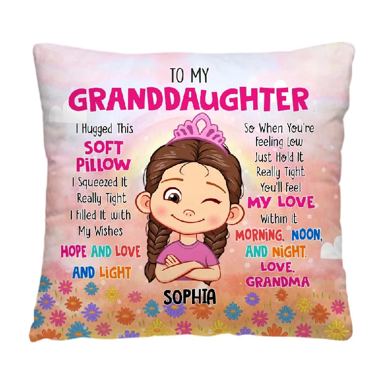 Personalized 'Hug This' Pillow - Grandma's Special Gift for Granddaughter