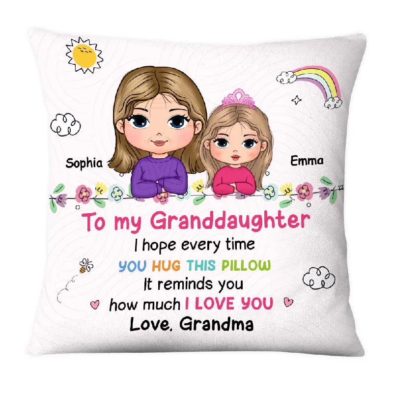 Personalized Gift For Granddaughter Hug This Pillow 30390