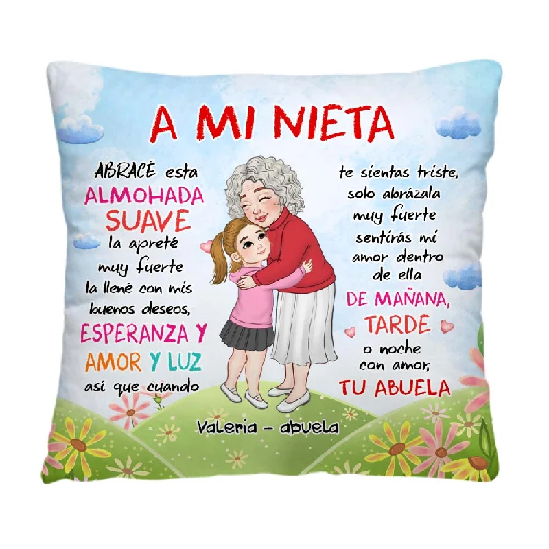 Personalized Gift For Granddaughter Spanish Hug This Pillow 35498