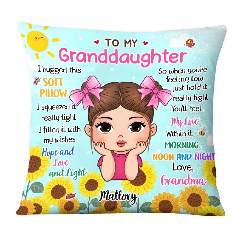 Personalized Gift For Granddaughter To My Granddaughter Sunflower Theme Pillow 30887