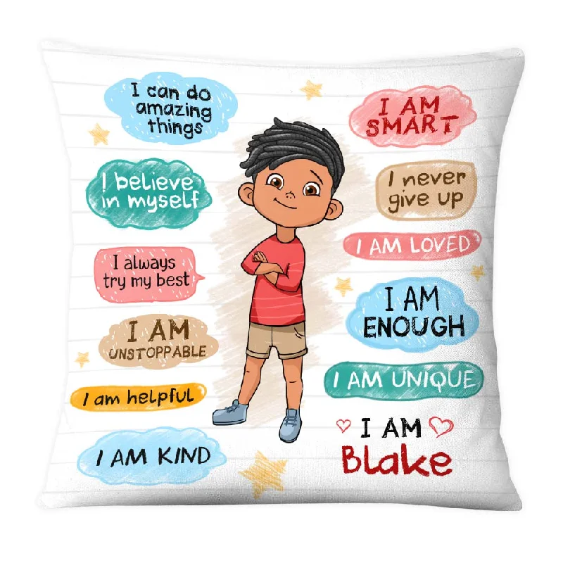 Personalized Gift For Grandson Affirmation For Kids Pillow 27007