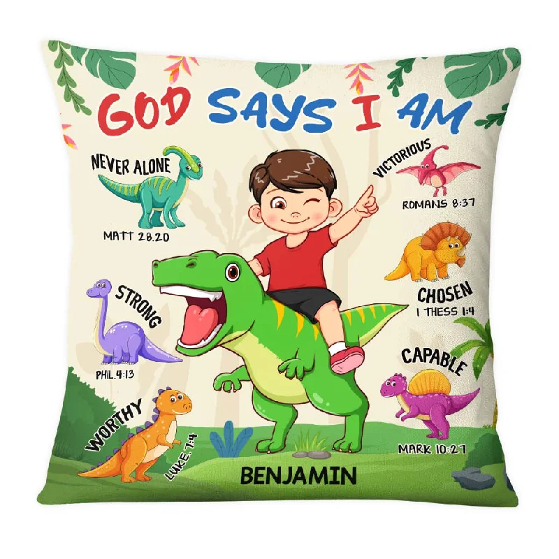 Personalized Gift For Grandson God Says I Am Pillow 32758