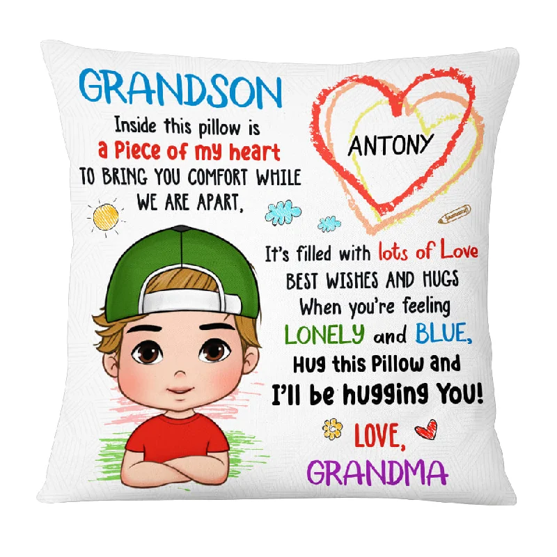 Personalized Gift For Grandkid Hug This Pillow 26956