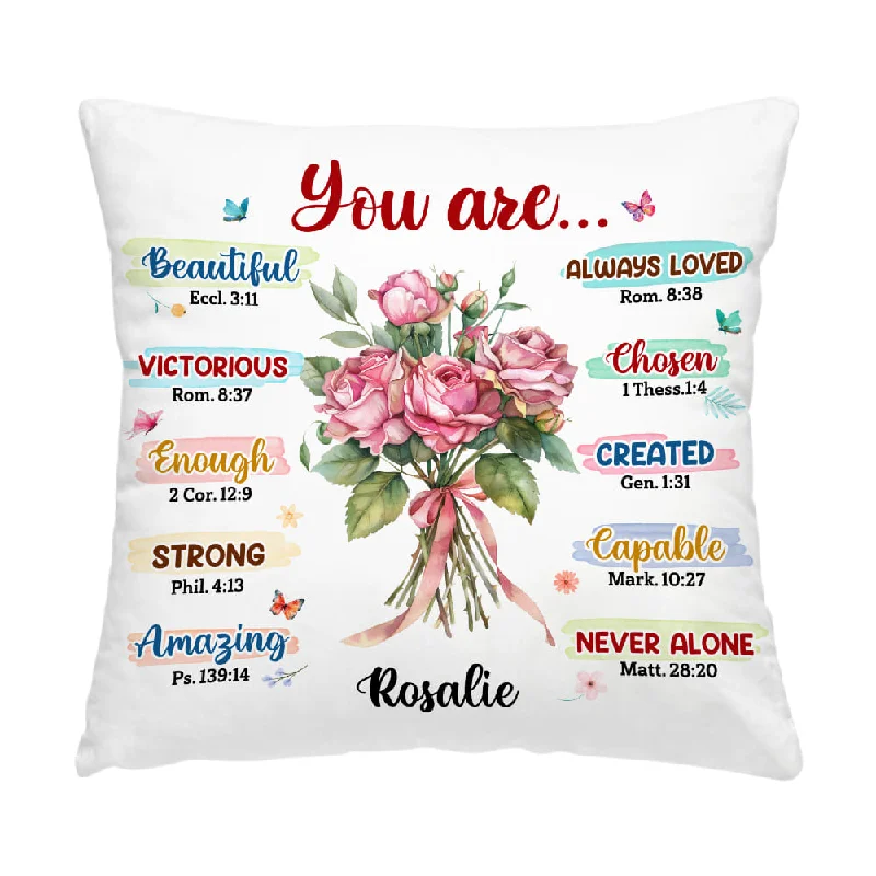 Personalized Gift For Woman Birth Flower You Are Bible Pillow 35085