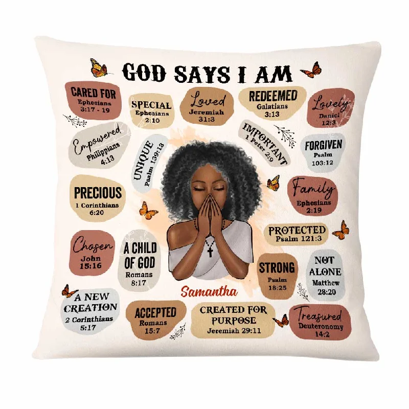 Personalized God Says I Am Bible Verse Affirmations Pillow OB171 58O47