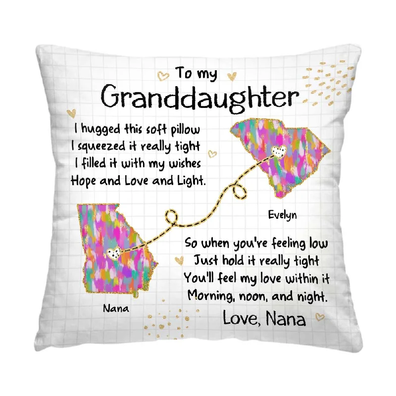 Personalized Granddaughter Long Distance Hug This Pillow 36199