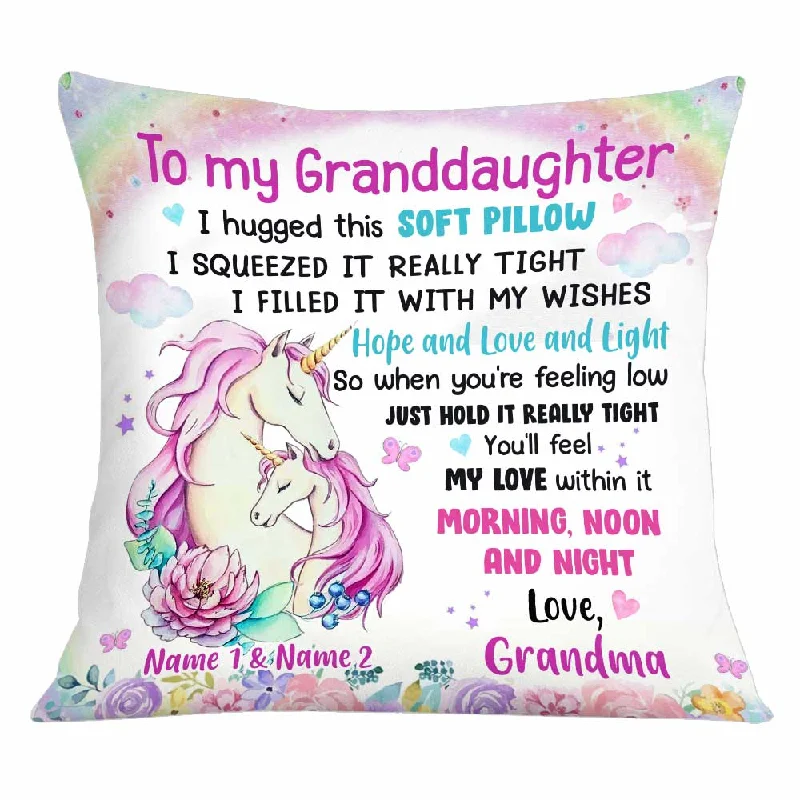 Personalized Granddaughter Unicorn Hug This Pillow JR71 81O34