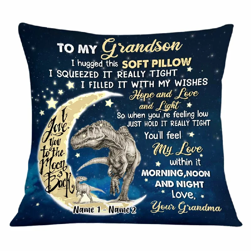 Personalized Grandson Dinosaur Pillow JR71 26O34