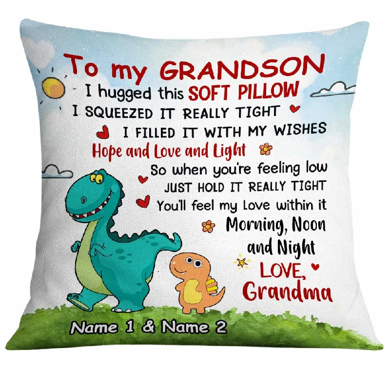 Personalized Grandson Dinosaur Pillow NB251 95O34