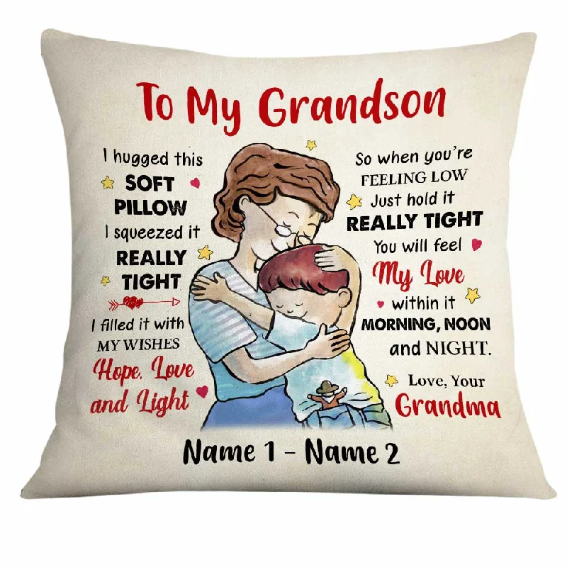 Personalized Grandson Hug Pillow MR41 81O34