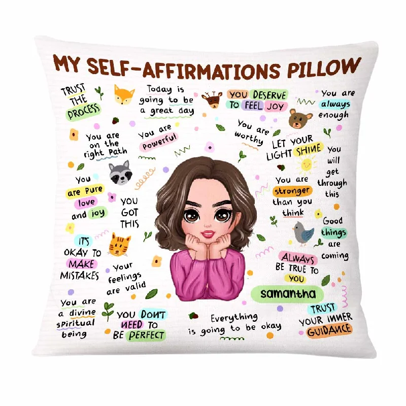 Personalized Mental Health Breakdown Affirmations Boho Animal Pillow OB151 58O47