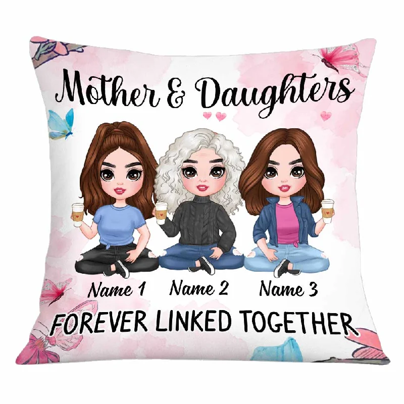 Personalized Mom Daughter Forever Linked Together Pillow JR261 26O34