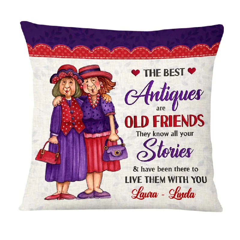 Personalized  Older Ladies Old Friend Embroidered Style Pillow 27922