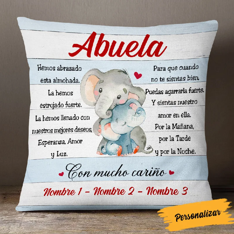 Personalized Spanish Abuela Elephant Grandma Pillow AP147 65O53 (Insert Included)