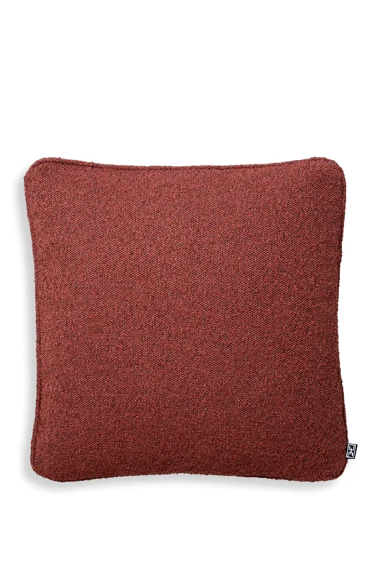 Red Bouclé Throw Pillow | Eichholtz