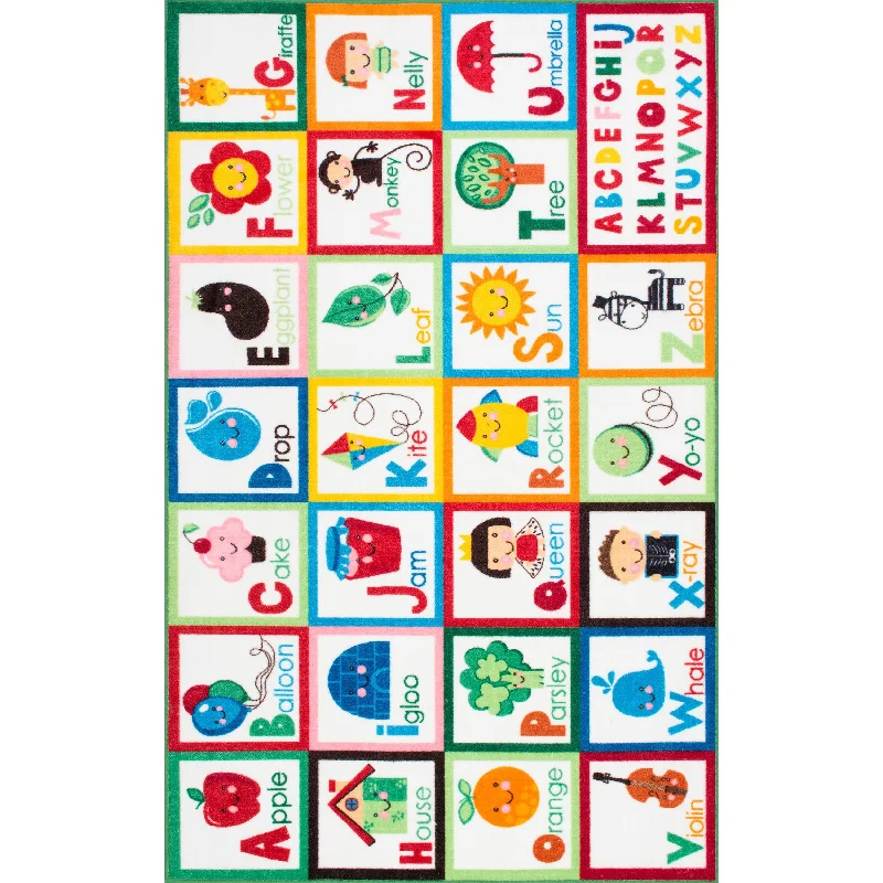 Alphabet Block Cartoons Rug | Multicolor