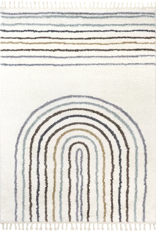 Amiah Colorful Caves Rug | Beige