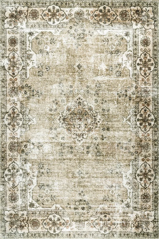 Audrina Persian Washable Rug | Beige