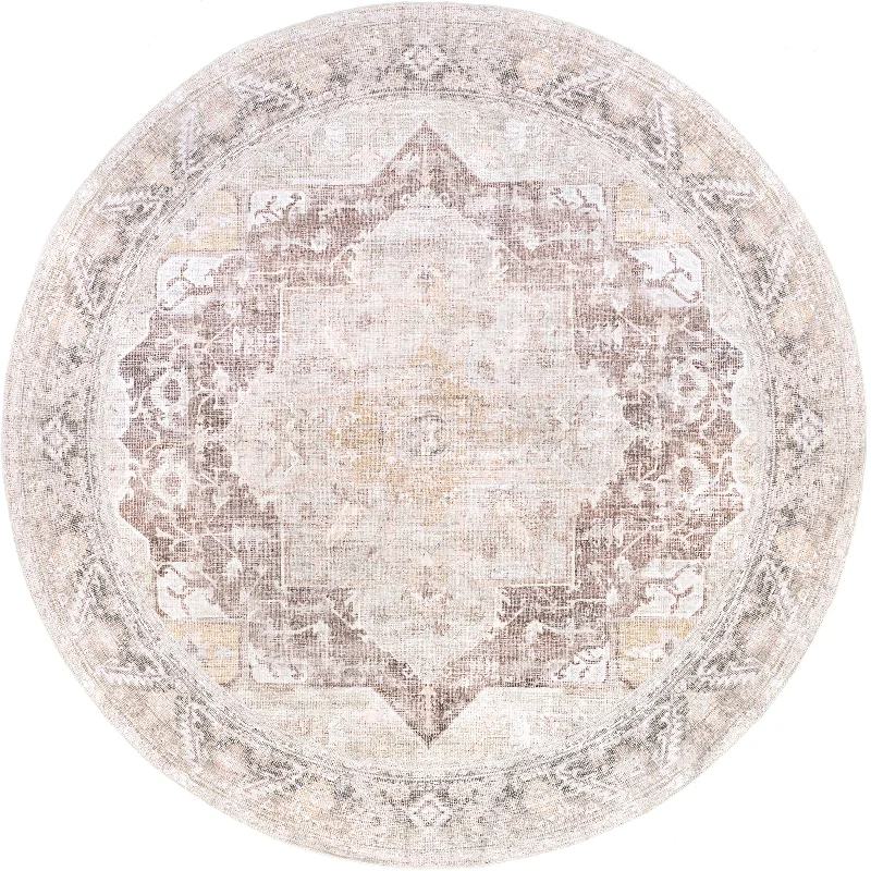 Ava Vintage Persian Washable Rug | Pale Pink