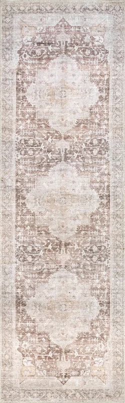 Ava Vintage Persian Washable Rug | Pale Pink