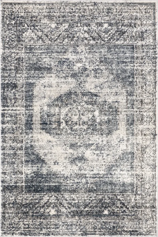 Barbed Iris Medallion Rug | Blue