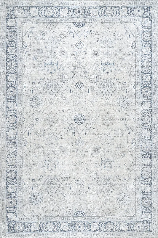 Bayberry Vintage Washable Rug | Light Blue