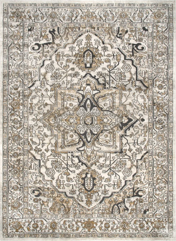 Bordered Medallion Rug | Beige