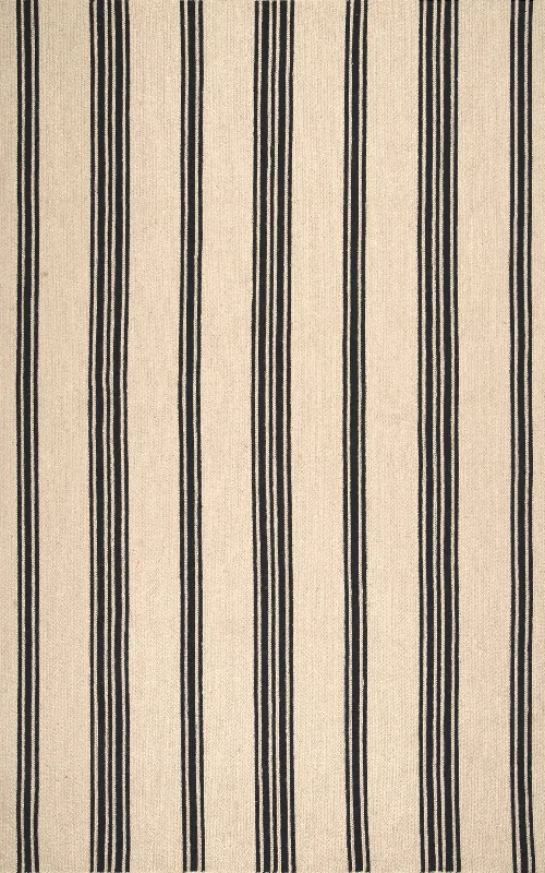 Braided Striped Jute Rug | Natural