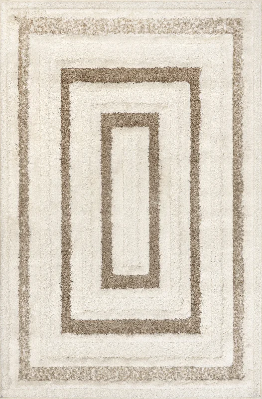 Cady Shag Borders Rug | Beige