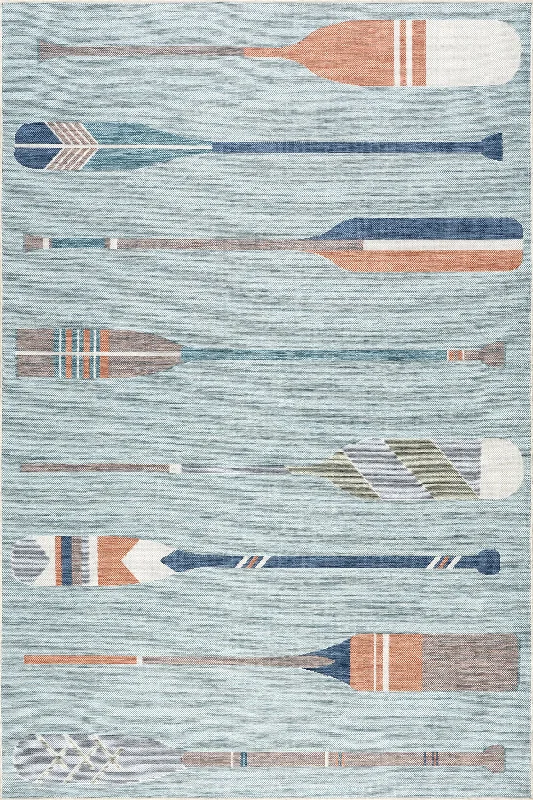 Carter Nautical Oars Indoor/Outdoor Rug | Blue