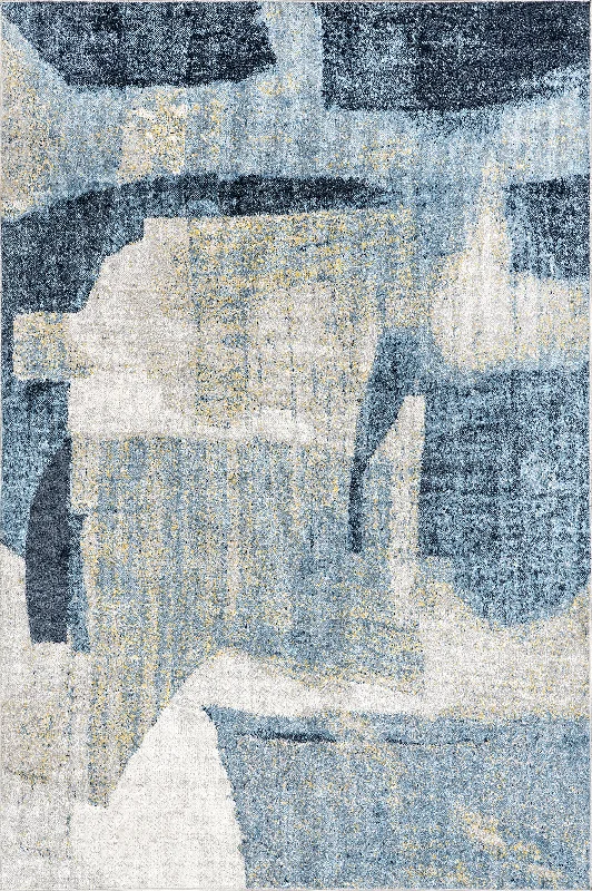 Cecila Washable Abstract Rug | Blue