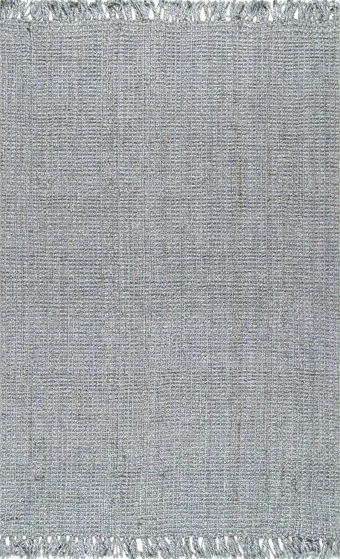 Chunky Jute Tasseled Rug | Grey