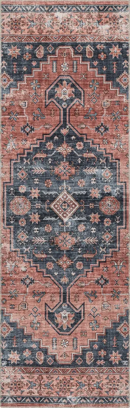 Daisy Washable Persian Rug | Brick