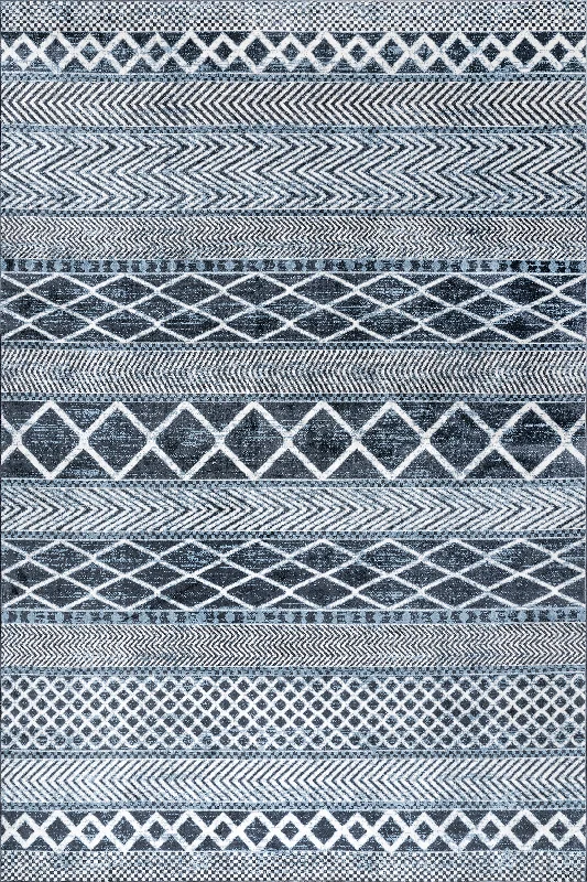 Danika Washable Banded Rug | Blue