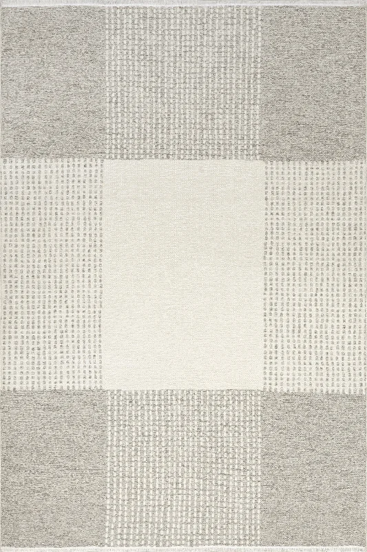 Darcy Dual Plaid Reversible Washable Rug | Cream