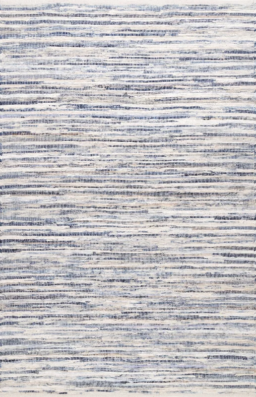 Faded Denim Stripes Rug | Blue