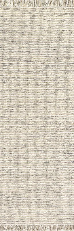 Felted Wool Tasseled Rug | Beige