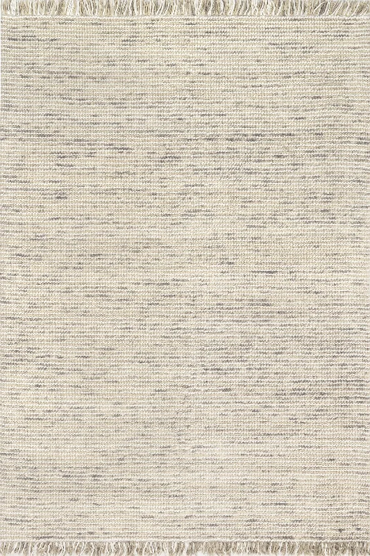 Felted Wool Tasseled Rug | Beige