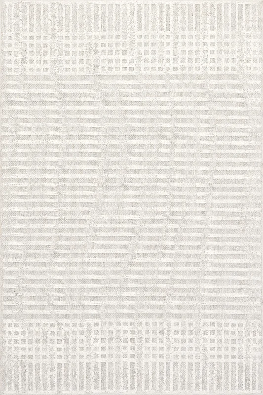 Fredrika Geometric Washable Rug | Light Grey